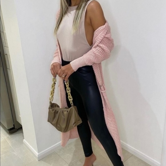 KNIT CARDIGAN SWEATER‎ PINK - Picture 2 of 5